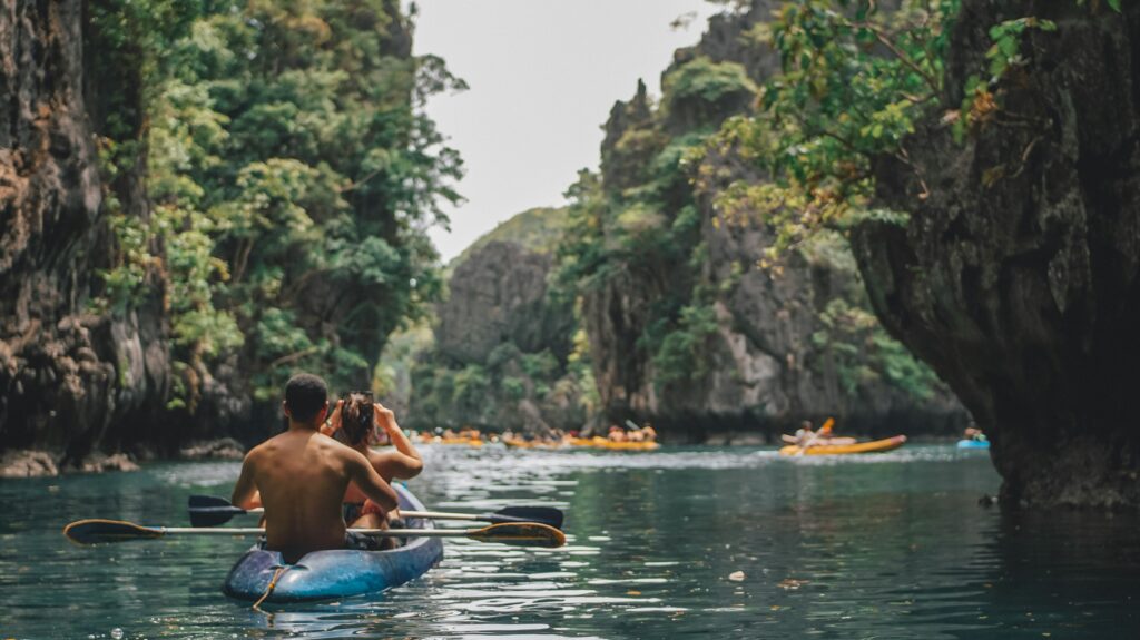 romantic travel couple at luxury resort